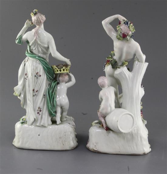 Two Derby classical groups emblematic of Spring & Autumn, c.1758, h. 26cm